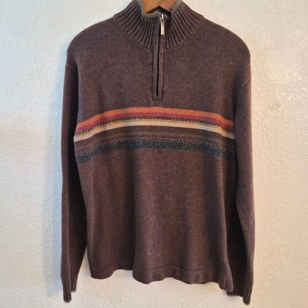 Columbia Men's Quarter-zip Sweater w/ Stripes: Minimalist Hiking Camping